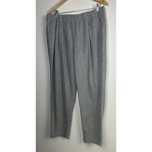 Eileen Fisher Soft Wool Flannel Pleated Tapered Pant Easy Fit Ankle Length Med M - Picture 11 of 12